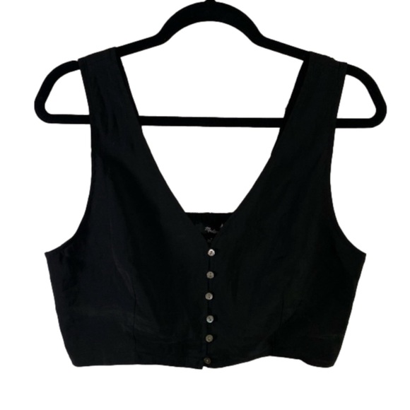 Madewell Tops - Madewell Gwen Black Crop Top Vest Size 8 NWT